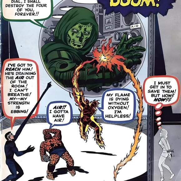 Fantastic Four #5 Comic Book Cover vinyl coated canvas Fabric Poster - Picture 2 of 2